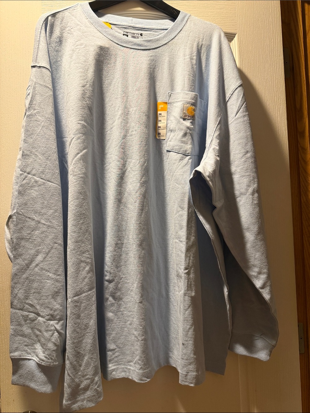 Carhartt Pale Blue Long-Sleeve Pocket Tee